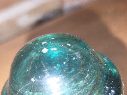 Vintage Insulator Hemingray #9 Teal Blue Green Glass h69t