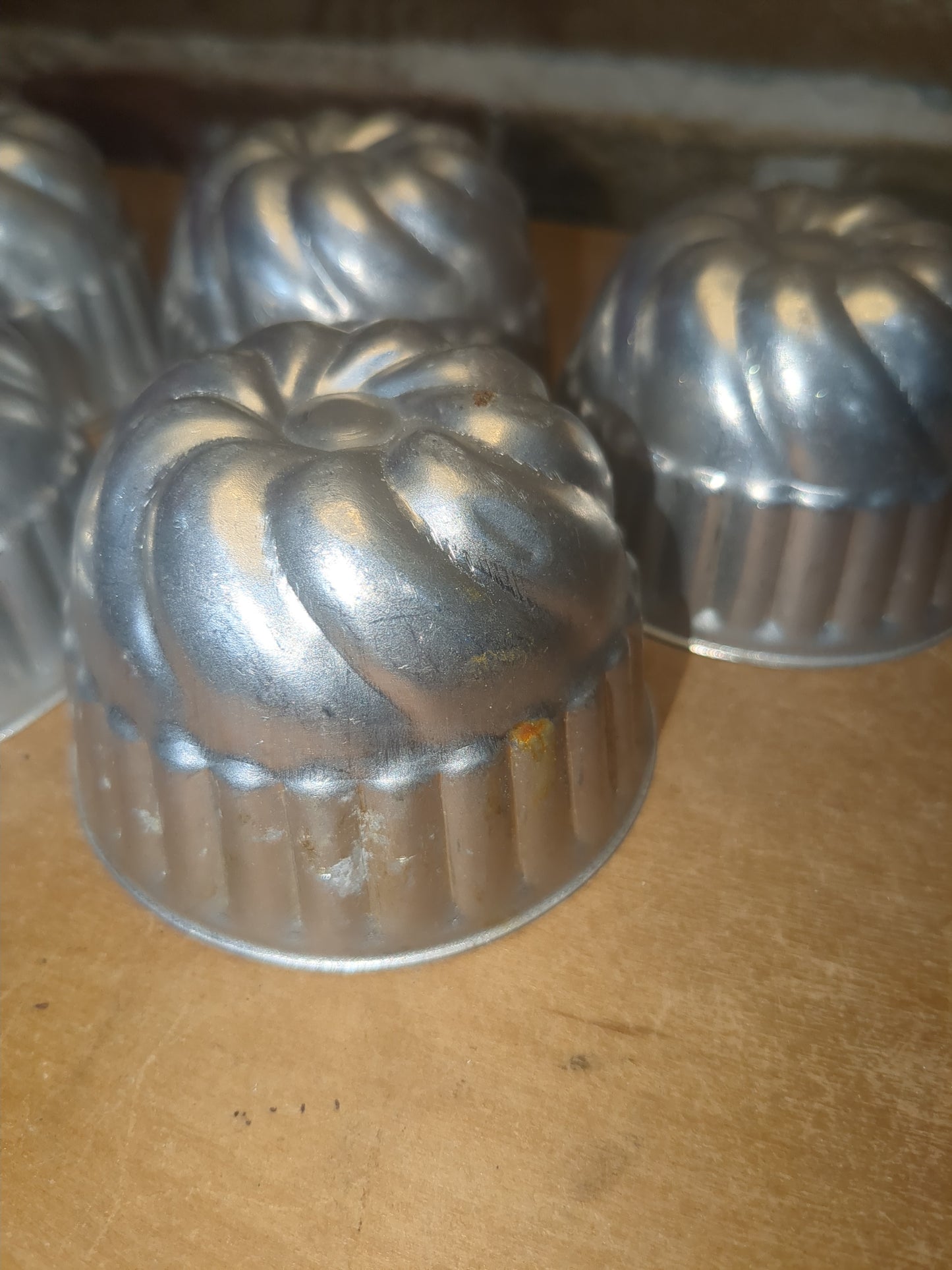Vintage Aluminum Molds Jello Cake Tart Bundt 3" Diameter alu07