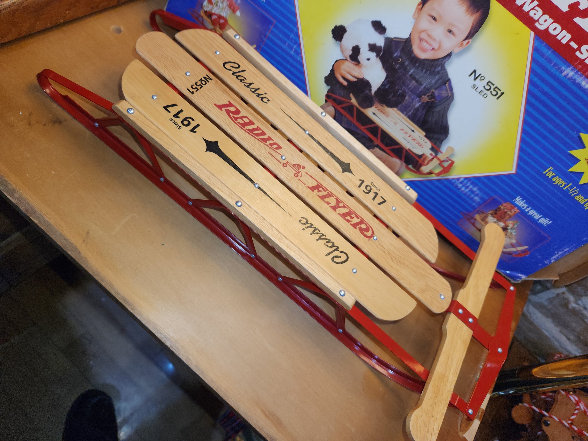 Vintage Radio Flyer Original Little Red Wagon No. 551 Sled New in Box
