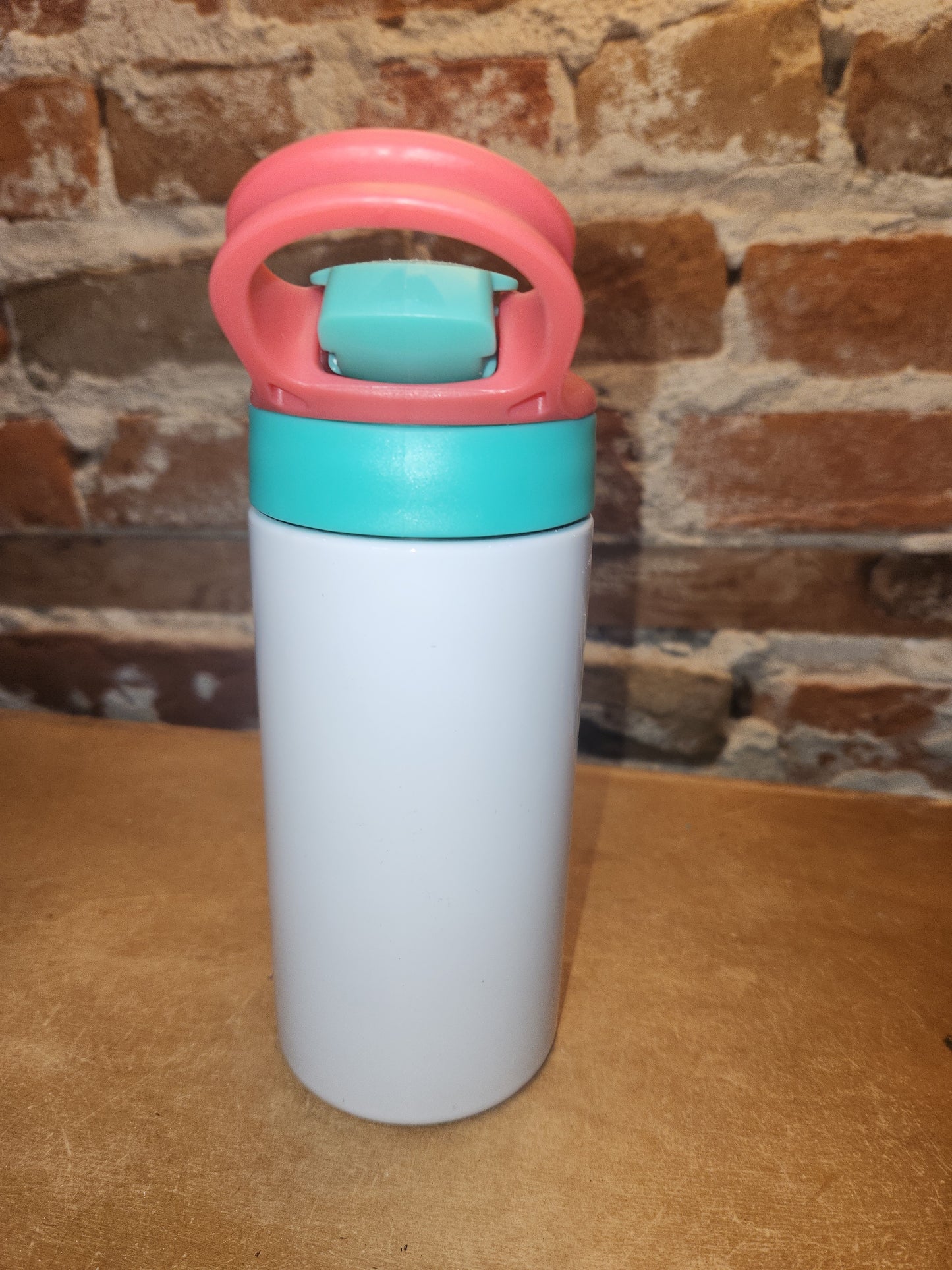Custom Order Kid's 12 oz Tumbler with Aqua and Hot Pink Flip Top Lid