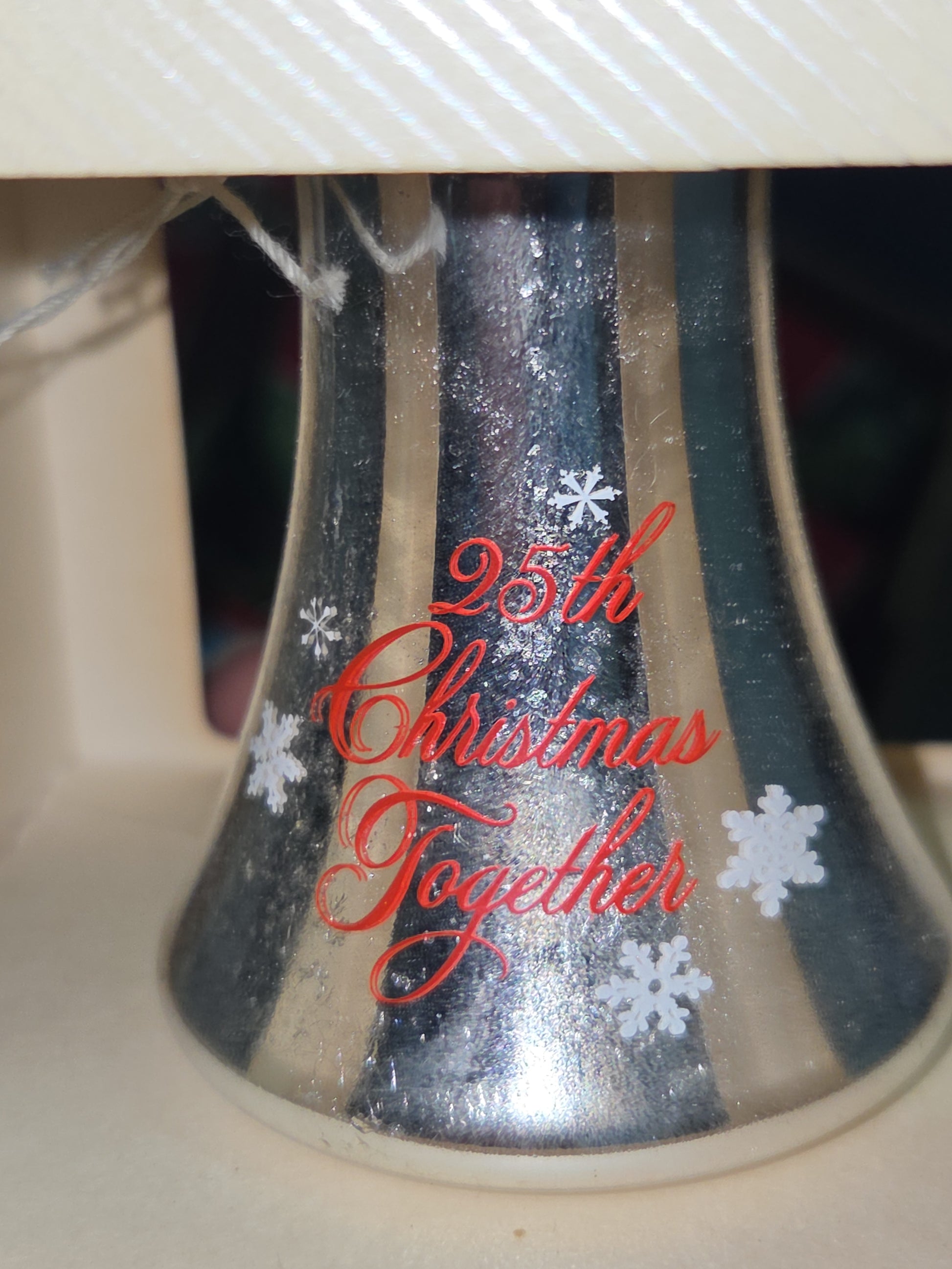 Hallmark Keepsake Ornament 25th Anniversary Mercury Glass Bell 1983
