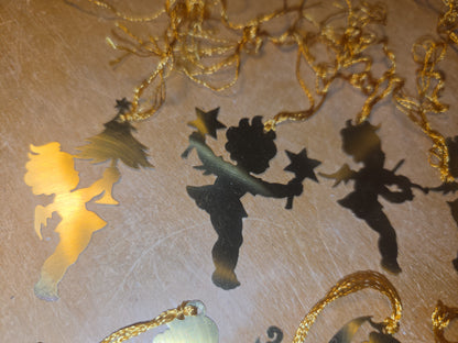 Vintage Probable Brass Angels on Gold String Set of 11