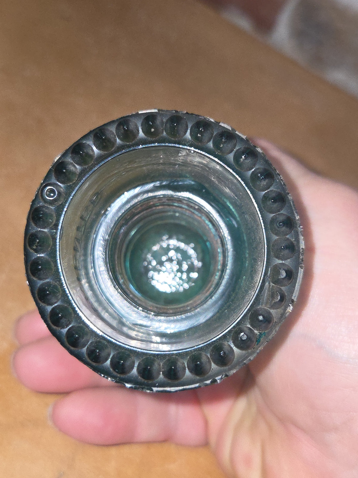 Vintage Insulator Hemingray #9 Teal Blue Green Glass h69t