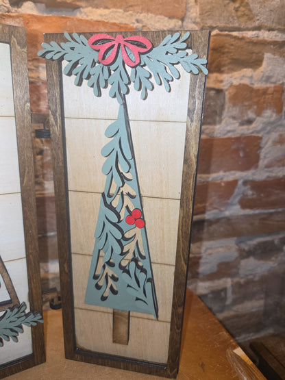 Trio Frame Decor Christmas Trees 10 1/2" tt74