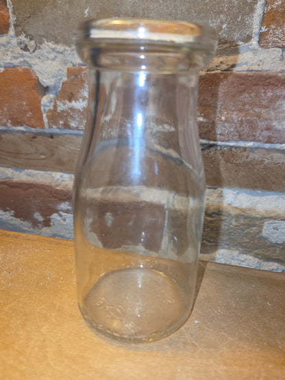 Vintage Milk Bottle Duraglas Half Pint Clear Glass vmb58