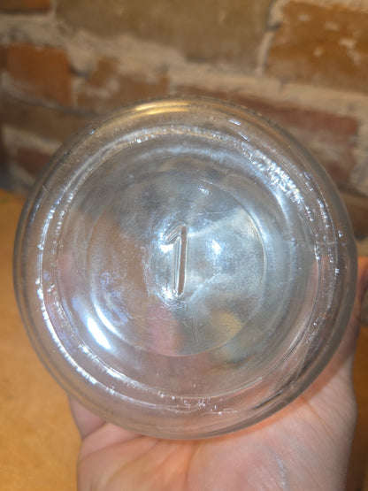 Vintage Ball Quart Jar Ideal Pat'd July 14, 1908 Clear Glass with Wire Bail and Glass Lid jar076