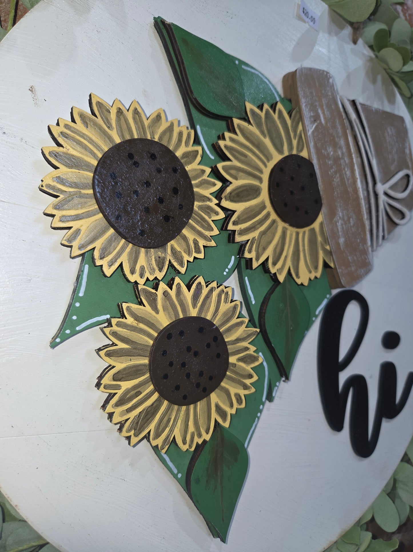 Sunflower Summer Insert for Interchangeable Pot Spilling Door Sign *Sign Sold Seperately*