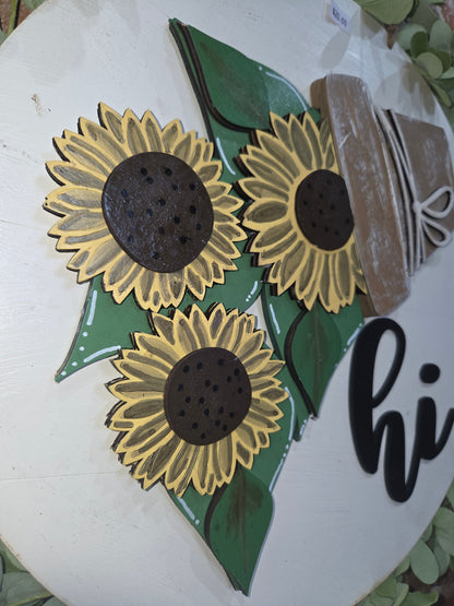 Sunflower Summer Insert for Interchangeable Pot Spilling Door Sign *Sign Sold Seperately*