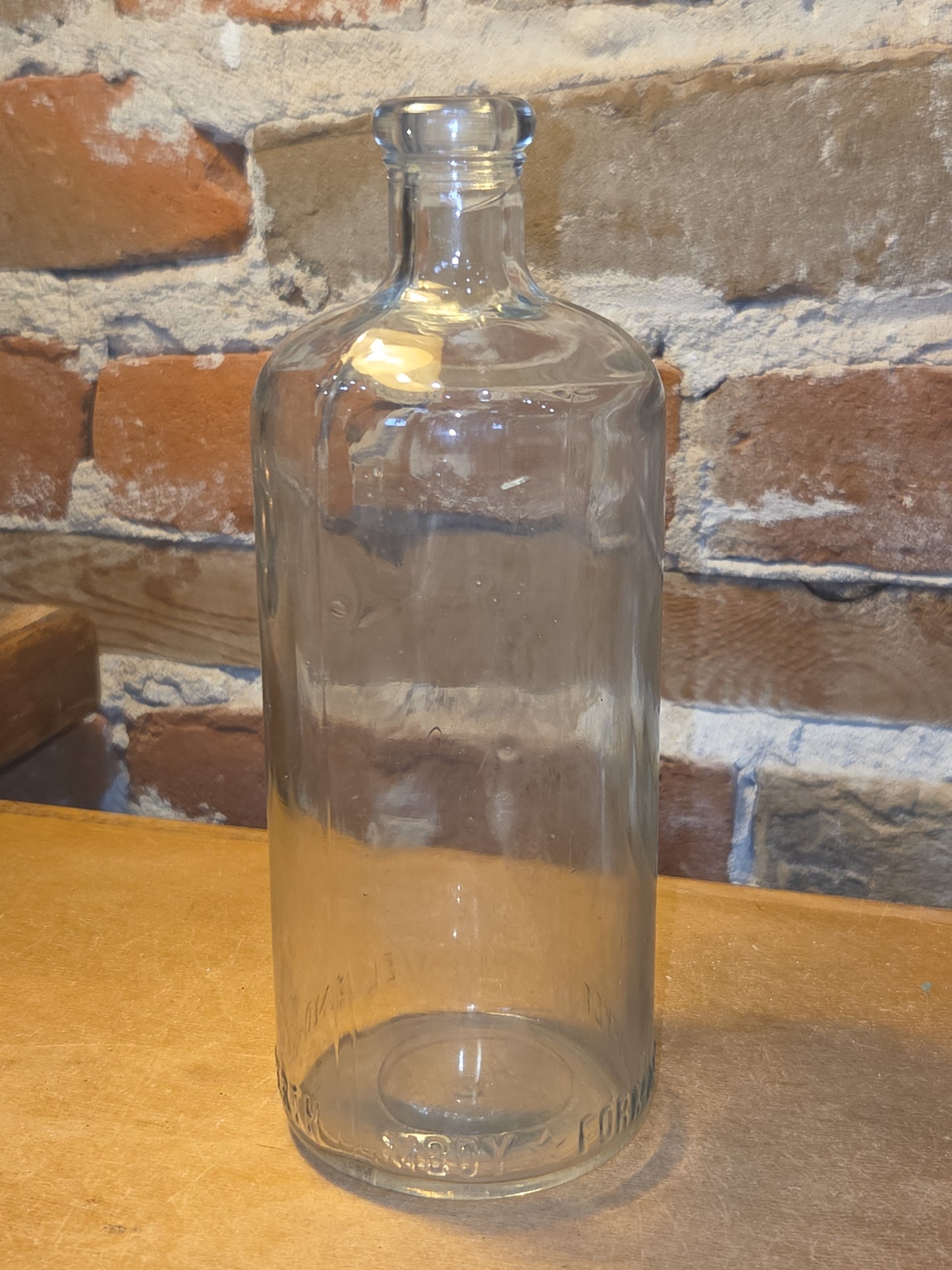Vintage Medicine Bottle Amboy Formaldehyde Cleveland Perth Clear Glass vmb02