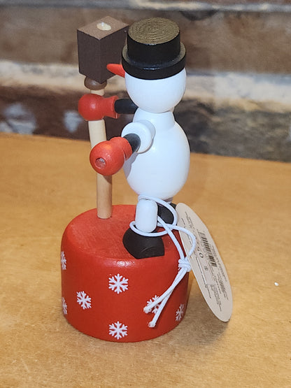 Snowman Wooden Push puppet pp4
