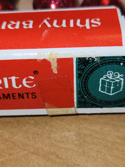 Vintage Shiny Brite 24 Red Mercury Glass Feather Tree Ornaments 1/2 inch 15mm bo123