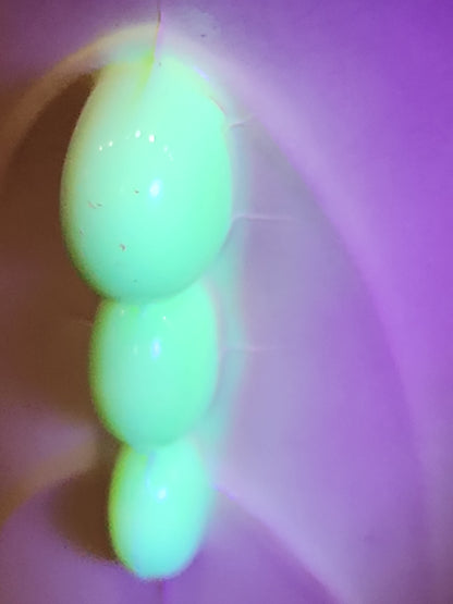 Vintage Vitrock Uranium Glass Vase Peach and White Scalloped Edges Beaded Handles Art Deco Vase GLOWS GREEN gl90