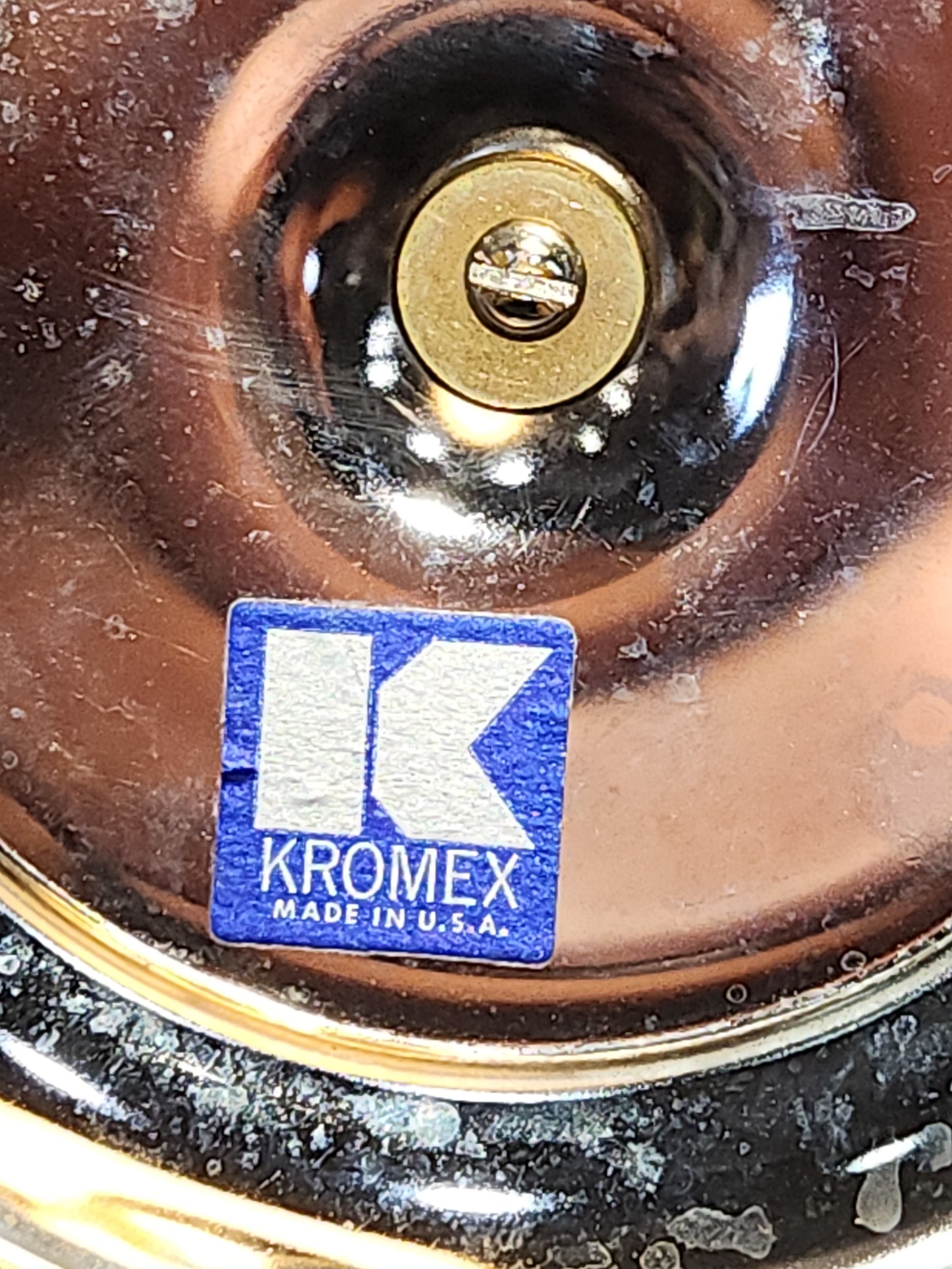 Kromex Three Cup Glass and Metal Condiments Lazy Susan kit21