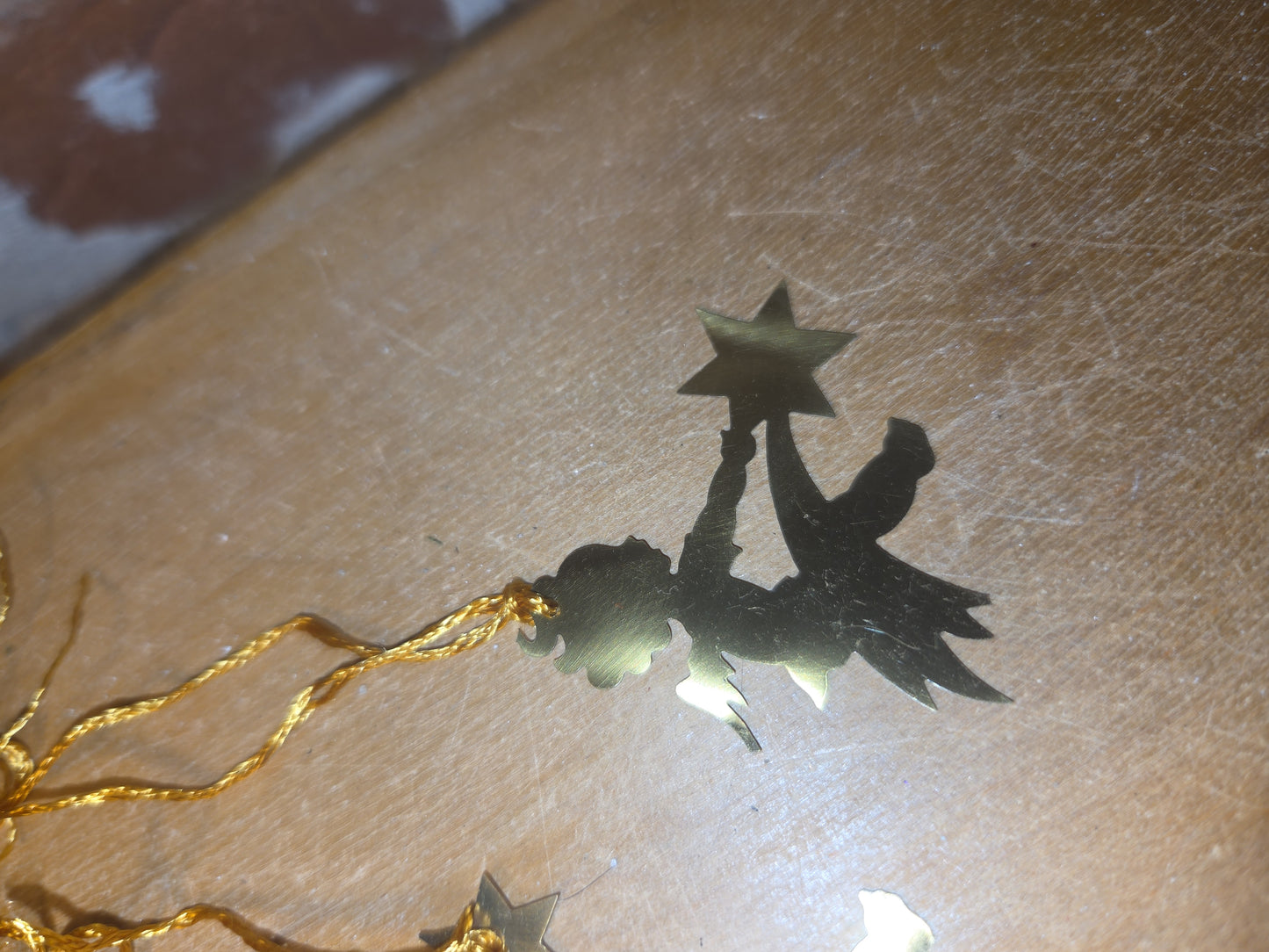 Vintage Probable Brass Angels on Gold String Set of 11