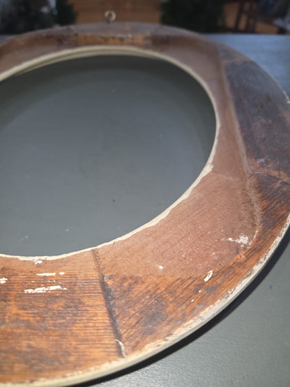 Antique Wooden Oval Photo Frame