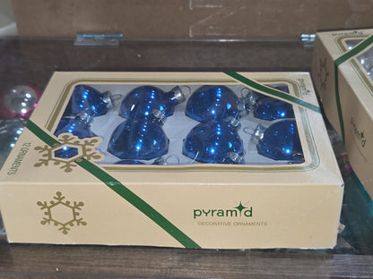 Vintage Pyramid Ornaments Blue set of 12 bo012