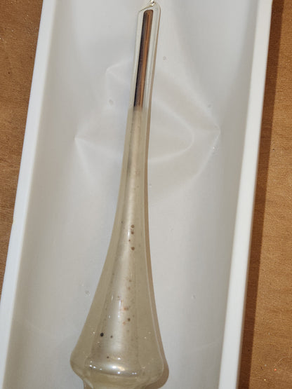 Vintage Rauch Hand Blown Mercury Glass Tree Topper White Gold Glass with Box Box tt11