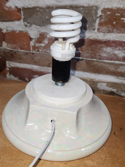Vintage Ceramic Christmas Tree Base 1970s Iridescent Pearl NOTE: Base only