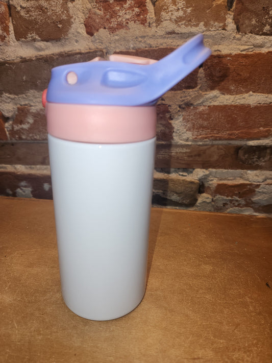 Custom Order Kid's 12 oz Tumbler with Pink and Lavender Flip Top Lid