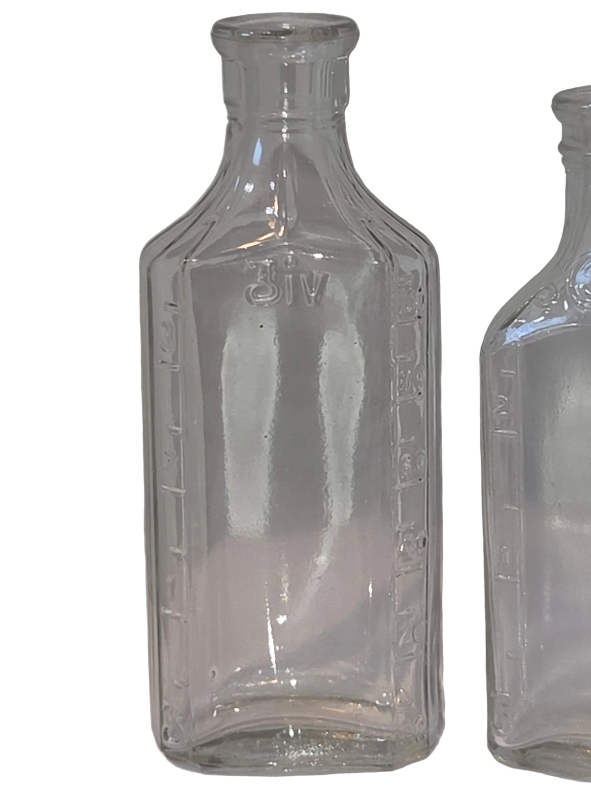 Vintage Glass Medicine Bottles Clear Embossed 3ii and 3 iv Set of 3 bottles Owens Early 1920s vmb65