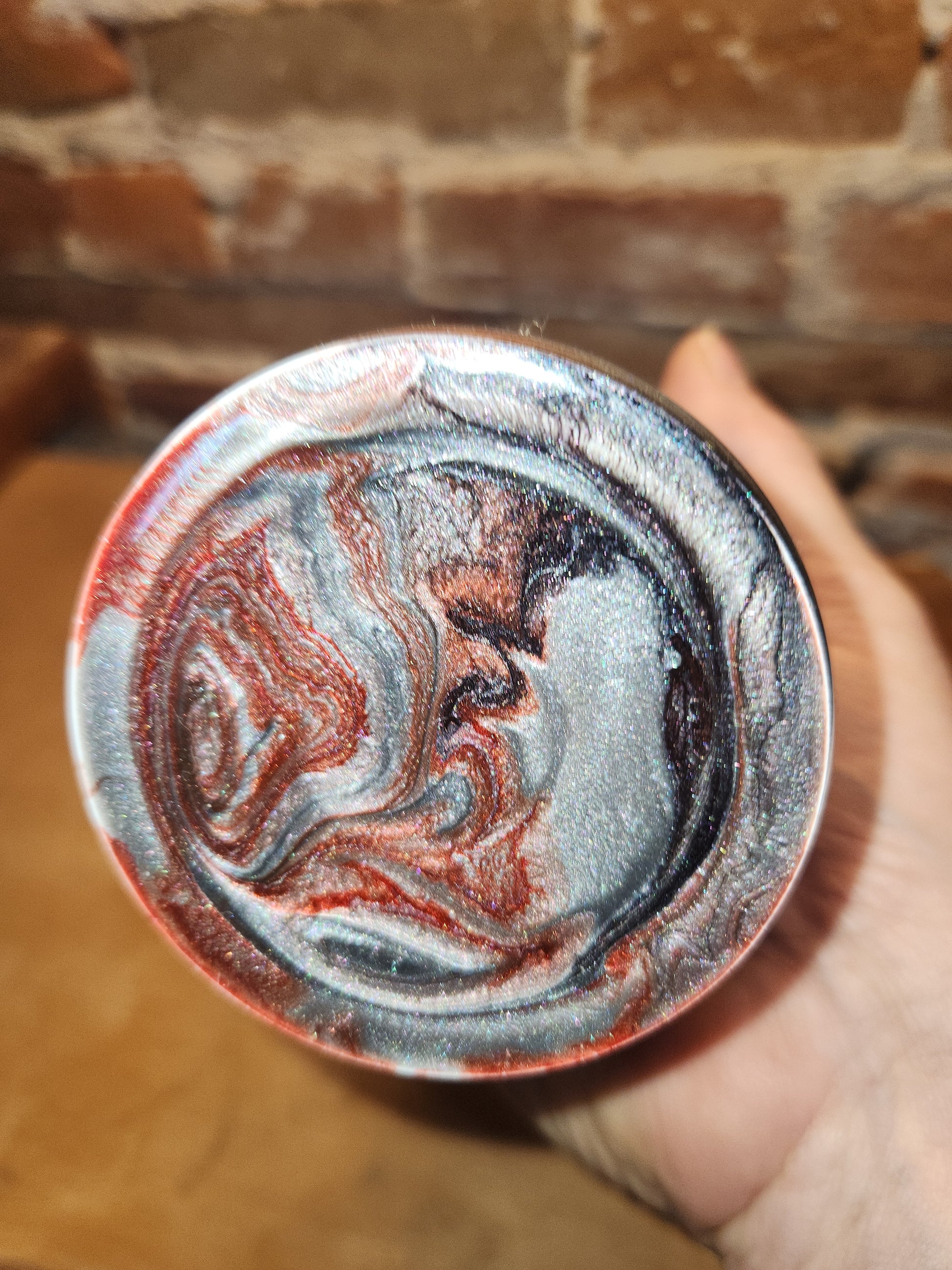 20 ounce stainless steel, Insulated, alcohol ink art Tumbler blue, red silver brown AS IS CLEARANCE ai11