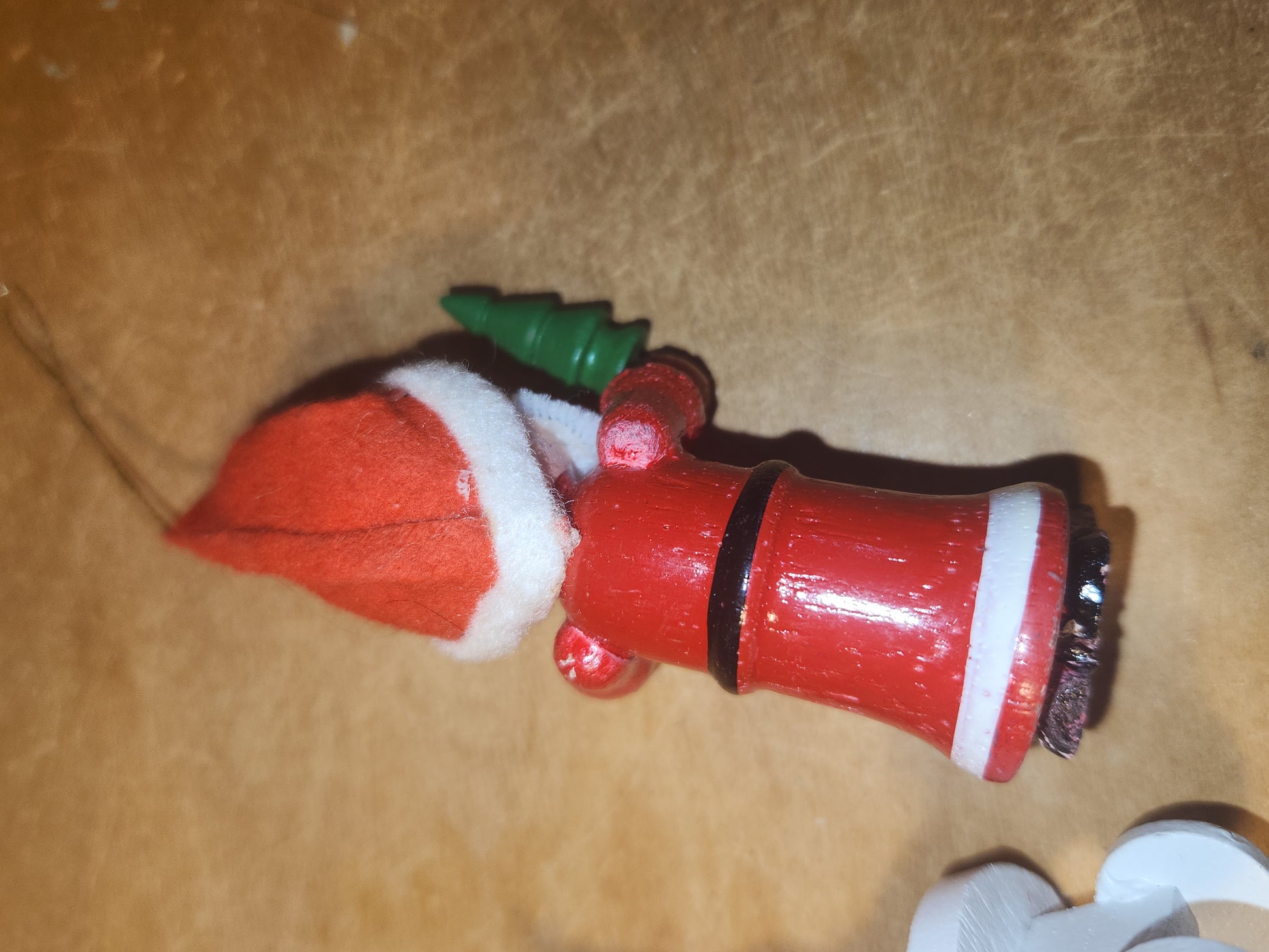 Vintage Wooden Ornaments Santa Set of 4 MCM Kitchy