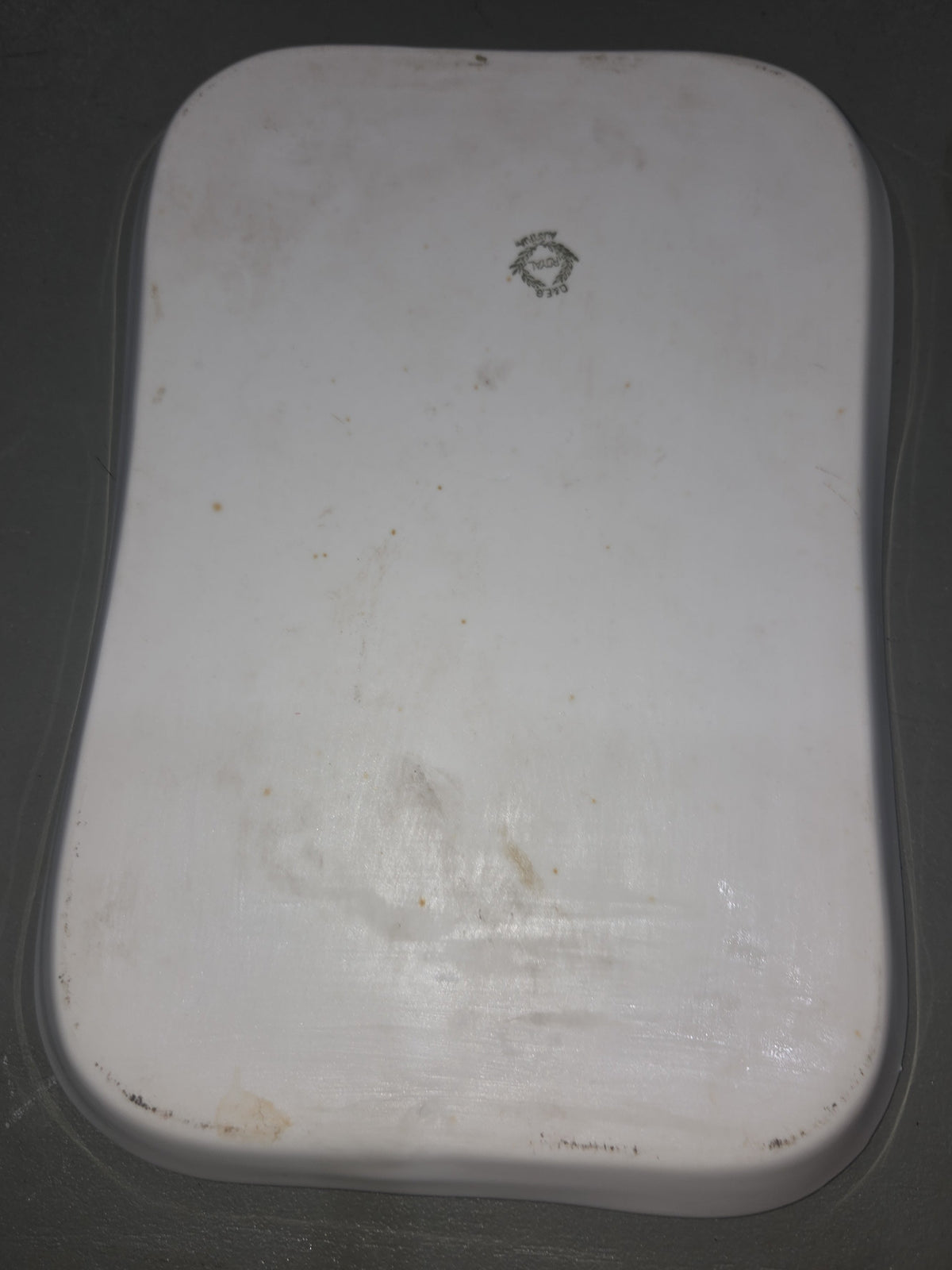 Vintage O. & E.G. Royal Austria White Porcelain Vanity Tray Hair Reciever Powder Jar vt7