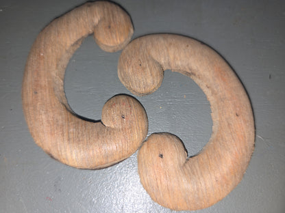 Antique Wooden Furniture Applique Set of 2 AS IS ws1