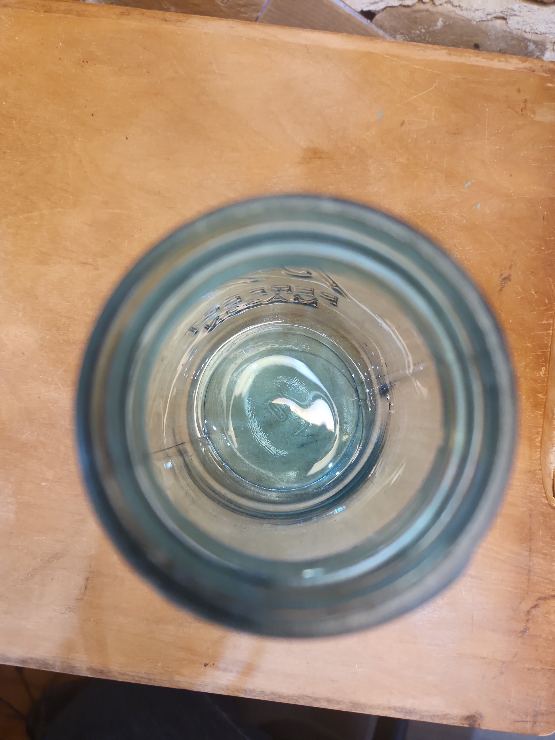 Vintage Ball Perfect Mason Blue Aqua Jar Number 10 with Zinc Lid 1910-1923 Logo jar89