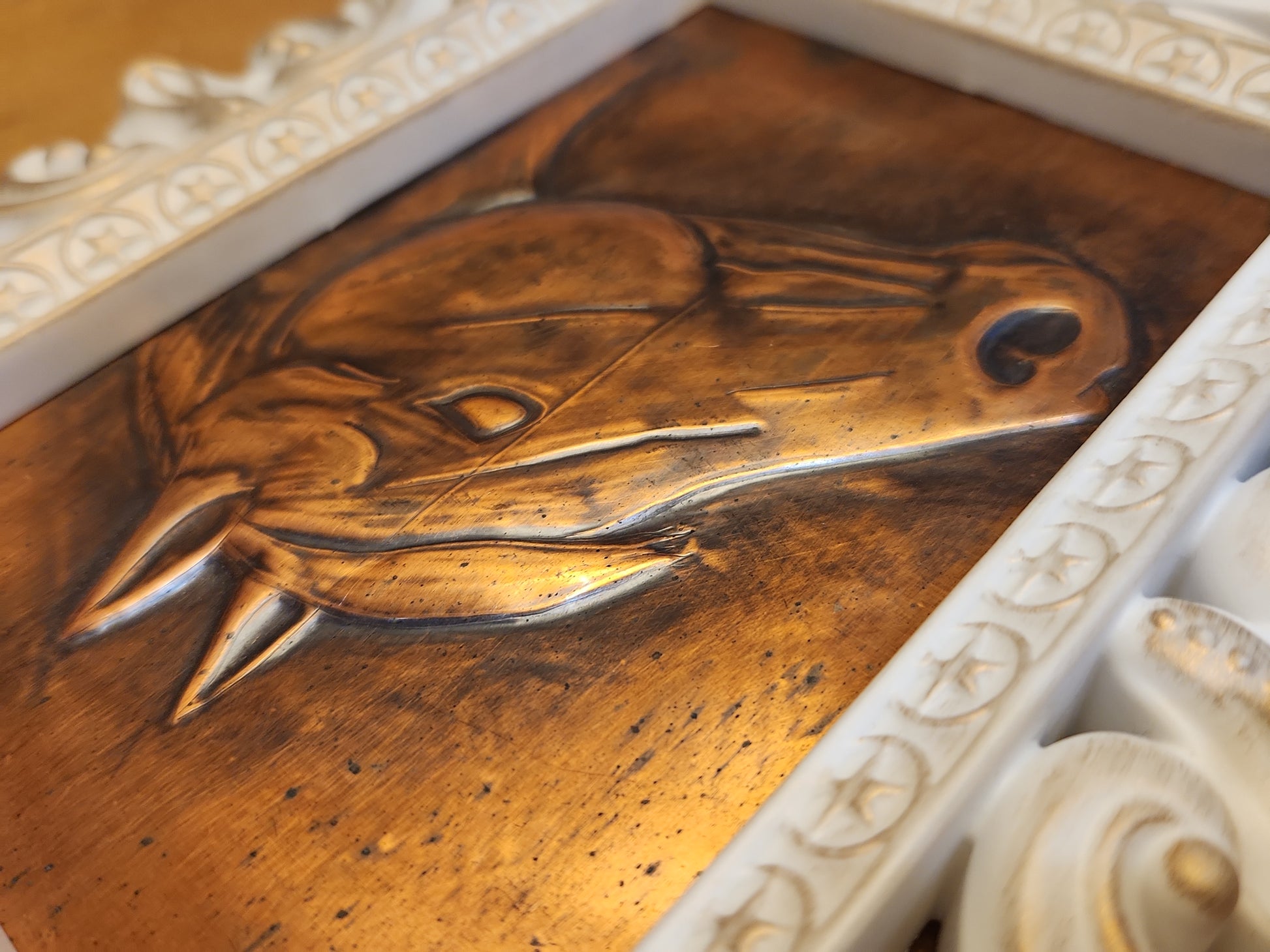 Vintage Embossed Copper Horse Relief sc7