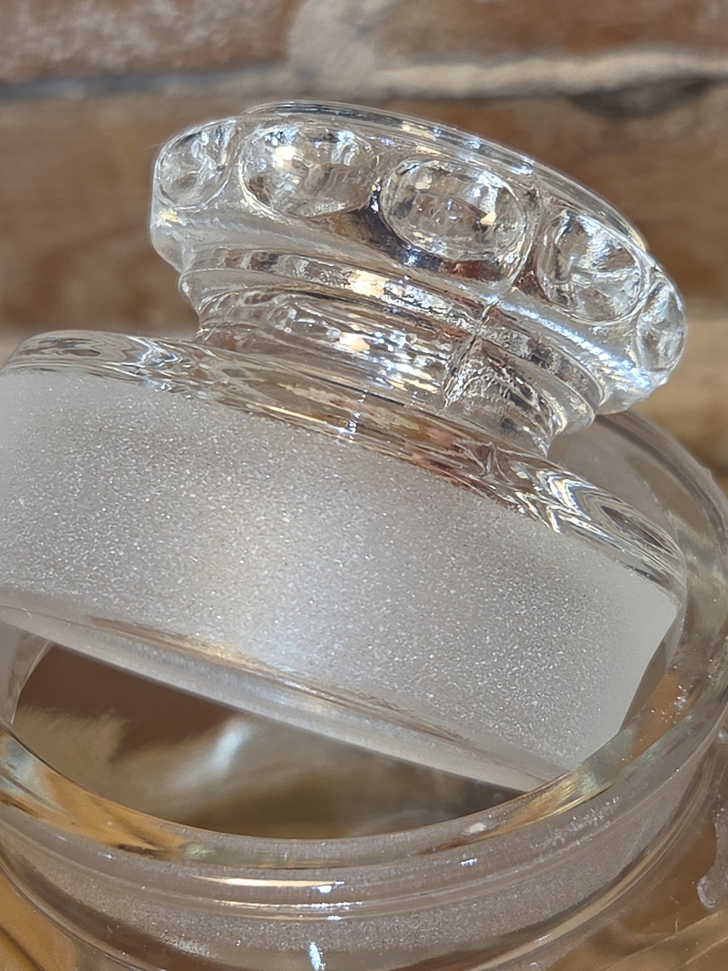 Anyique US Glass Dakota Clear Glass Square Container with Ground Polished Lid 4 1/2" sj4