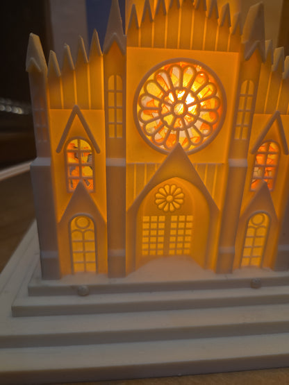 Vintage Raylite Church AS IS No Music Lighted Bulb Added Not Original