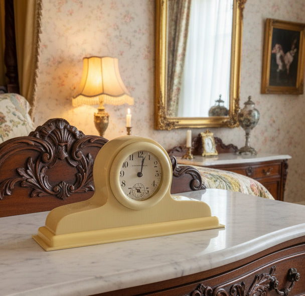 Vintage Celluloid Dresser Clock Victorian