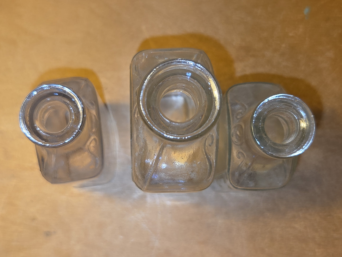Vintage Medicine Bottles Clear Glass Illinois Glass Company Set of 3 vmb09