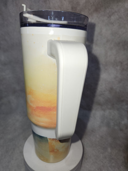 30 Oz Stainless steel Insulated Tumbler says "Salty as a Beach" NOT PERFECT tsb7