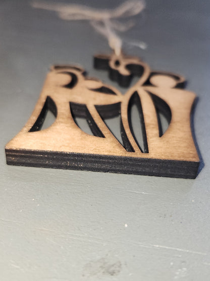 Balsa Wood Ornament or Car Charm Holy Family Nativity co1