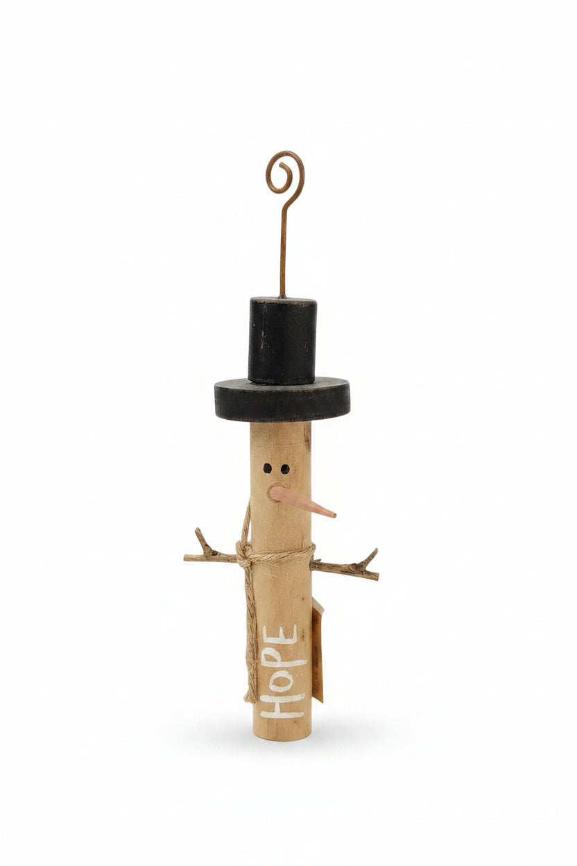 Snowman Hope Rustic Ornament os3
