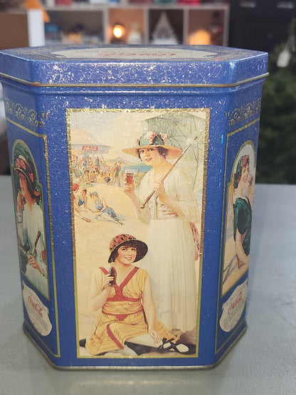 Vintage Tin Coca-Cola Blue The Drink of All the Year Coke Unique Shape cct87