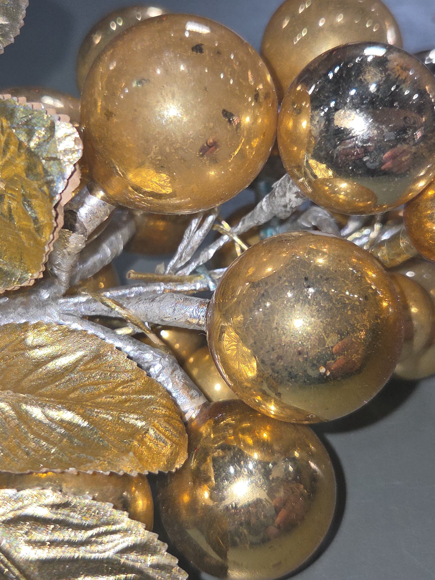 Vintage Mercury Glass Grape Cluster Ornament With Spare for Parts mg902