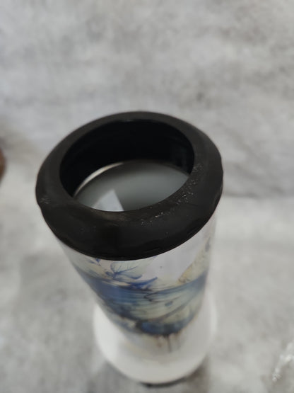 17 Oz Stainless Steel Insulated Tumbler with can cooler Top & Tumbler Top With White, Rechargeable, Removeable Speaker. Butterfly stb6