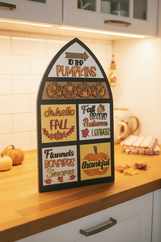 Fall Thankgiving Insert Kit Insert for Interchangeable Frame Can Fit Arch, Rectangle, or Square Frame *FRAMES SOLD SEPARATELY*