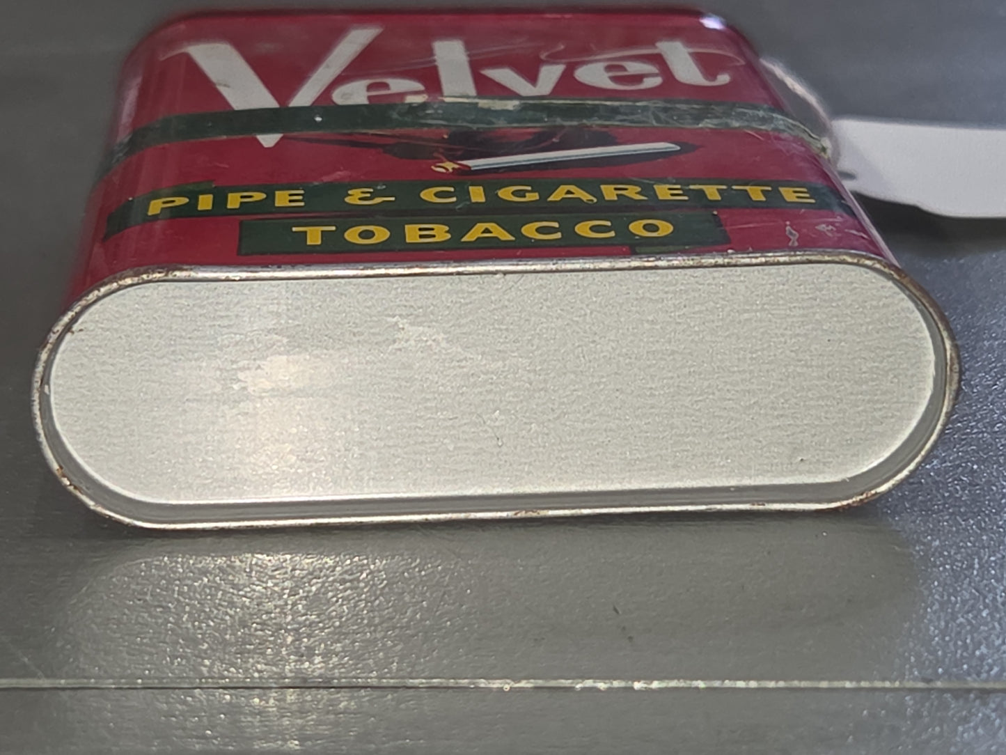 Vintage Tobacco Tin Velvet pipe and cigarette 1 5/8 oz Ligget & Myers AS IS Taped EMPTY tin714