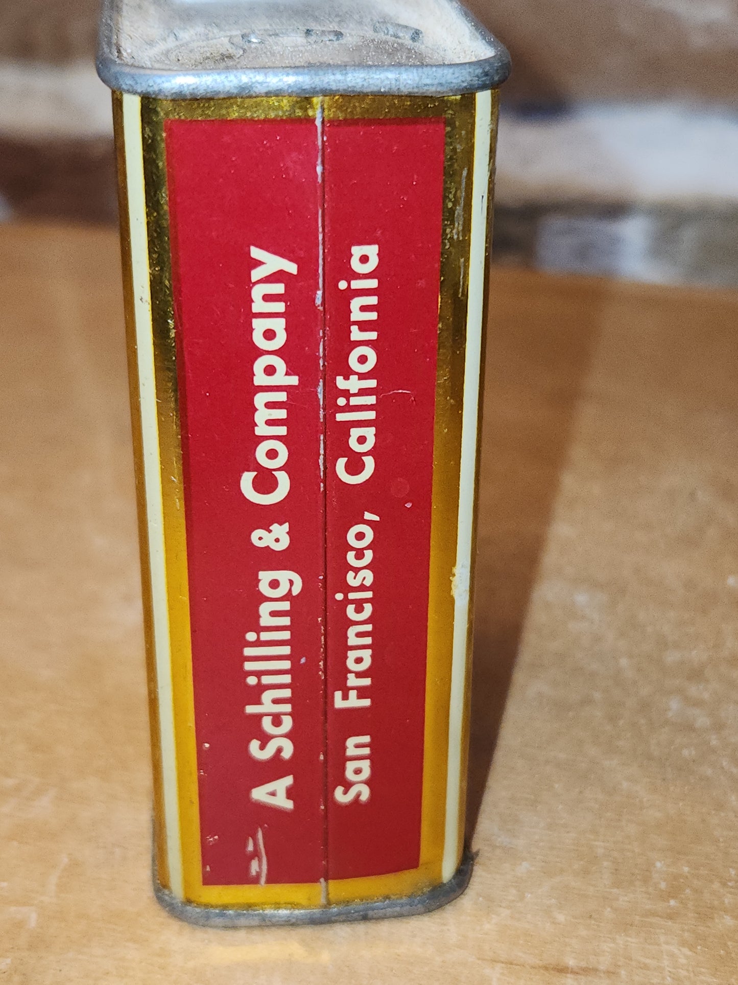 Vintage Schilling Spice Tin Cardamom Mostly Empty 2 Ounces Schilling Spice & Co. SAN Francisco t669