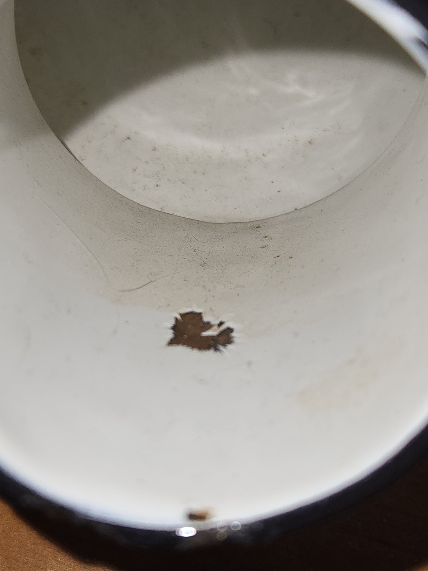 Vintage Enamelware Male Urinal White and Black ew012