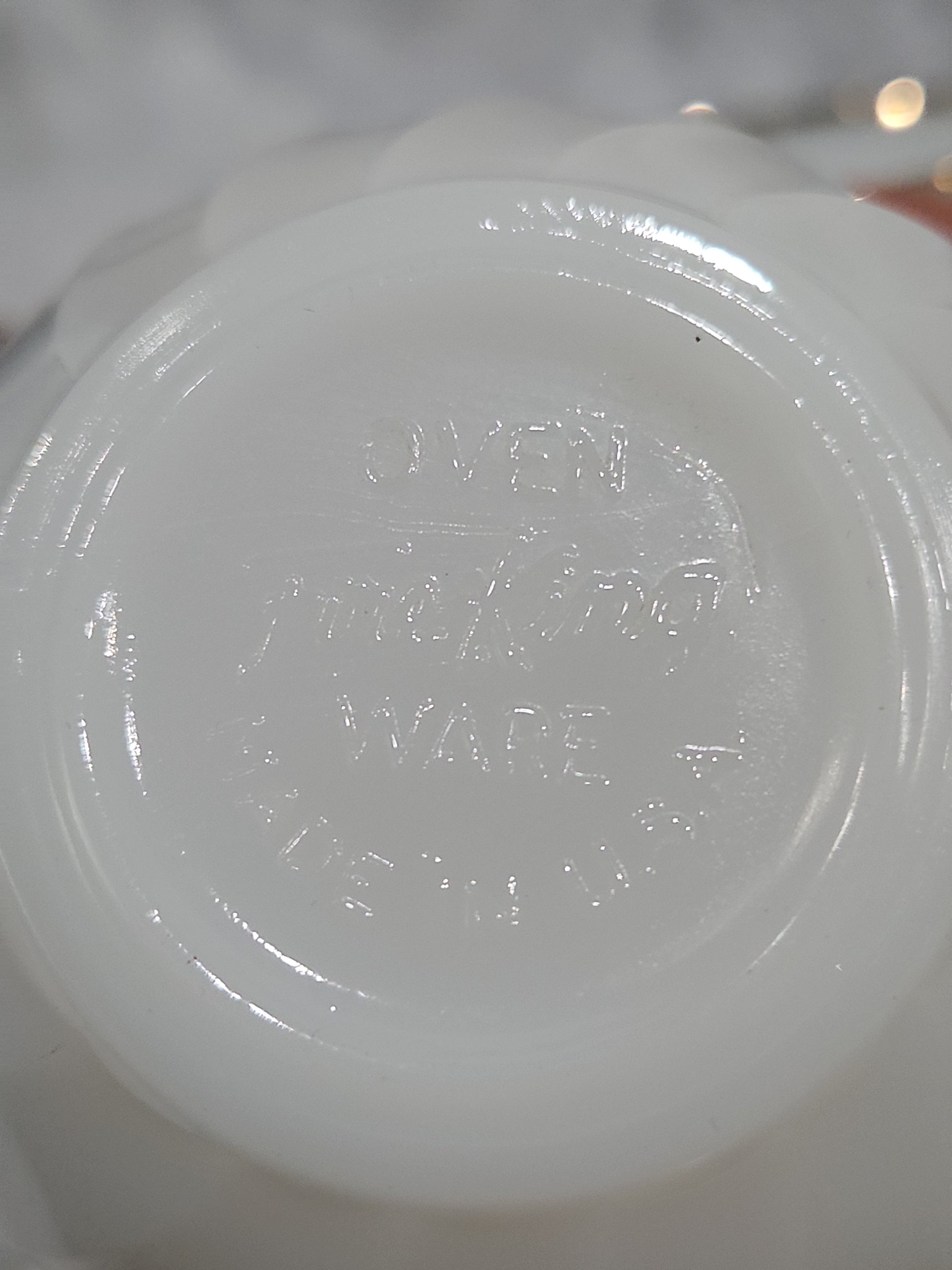 Vintage Fire King White Milk Glass Ribbed Swirl Tea Cup Oven Ware set of 5 fk4