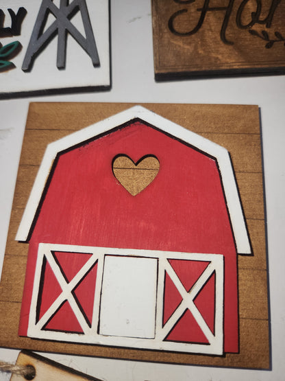 Tier Tray Decorations Handcrafted Home Barn Family Small Set tth1