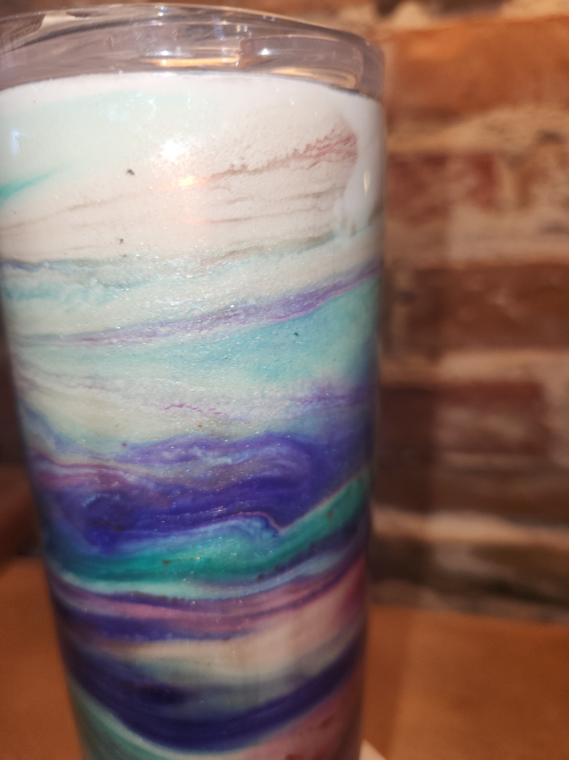 20 ounce stainless steel, Insulated, alcohol ink art Tumbler pink, teal, whute, purple, aqua AS IS CLEARANCE ai6