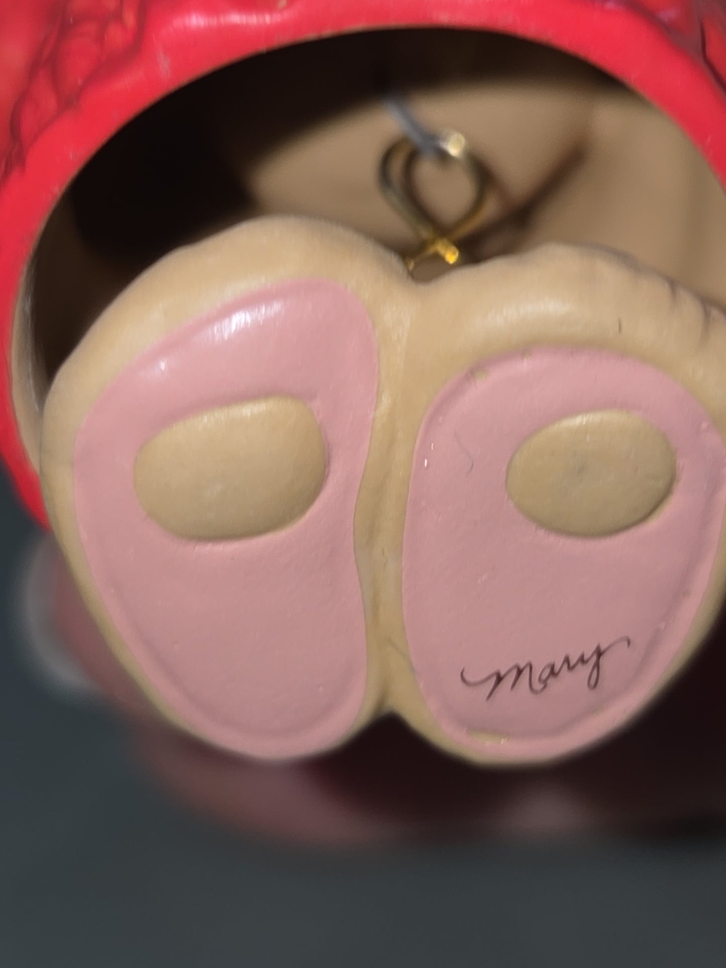 Vintage Hallmark Keepsake Ornaments Porcelain Skating Sugar Bear Bell and Snuggly Sugar Bear Bell  Dangling Feet 2001 NO BOXES ho007