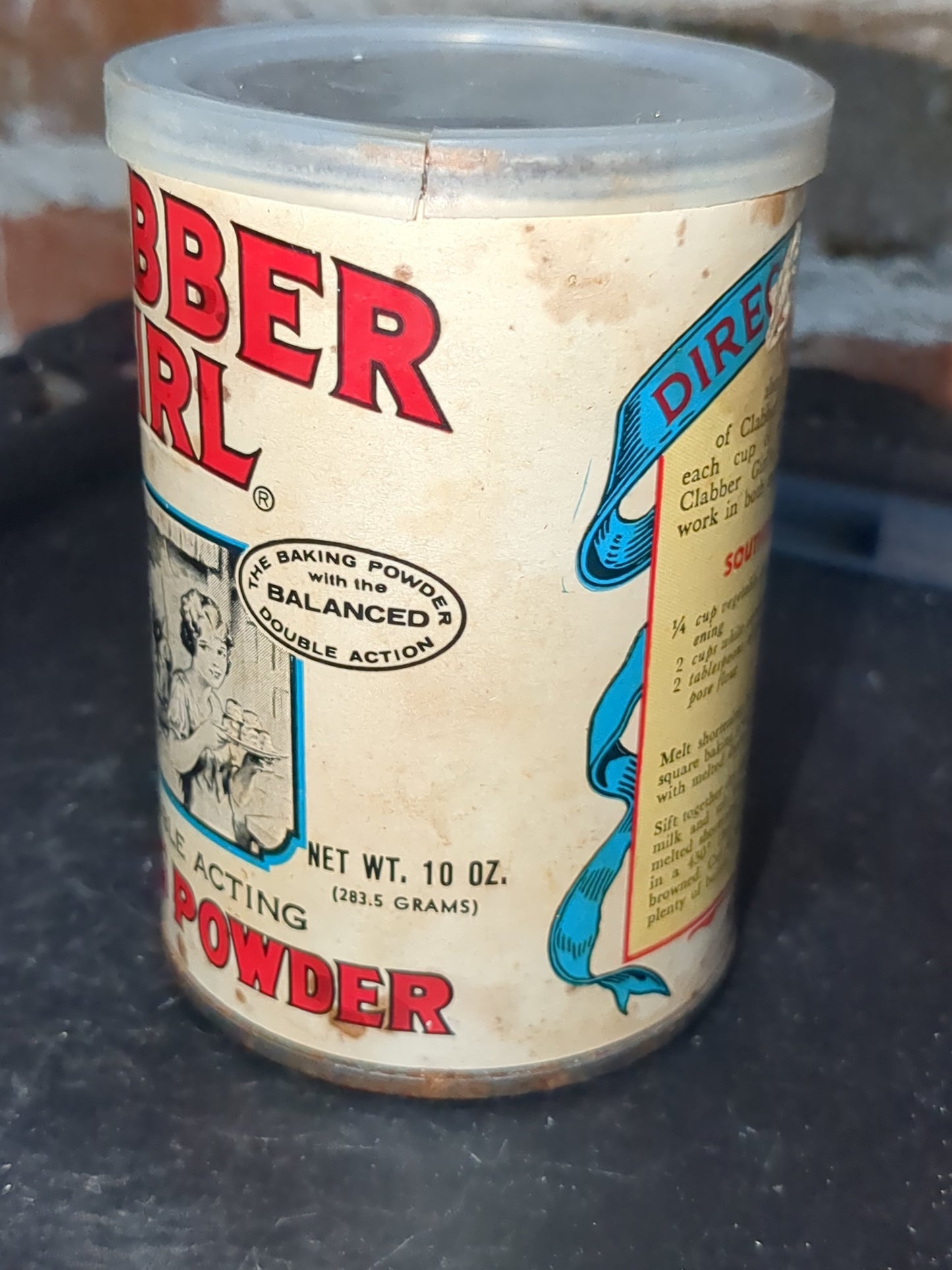 Vintage Glabber Girl baking powder tin996