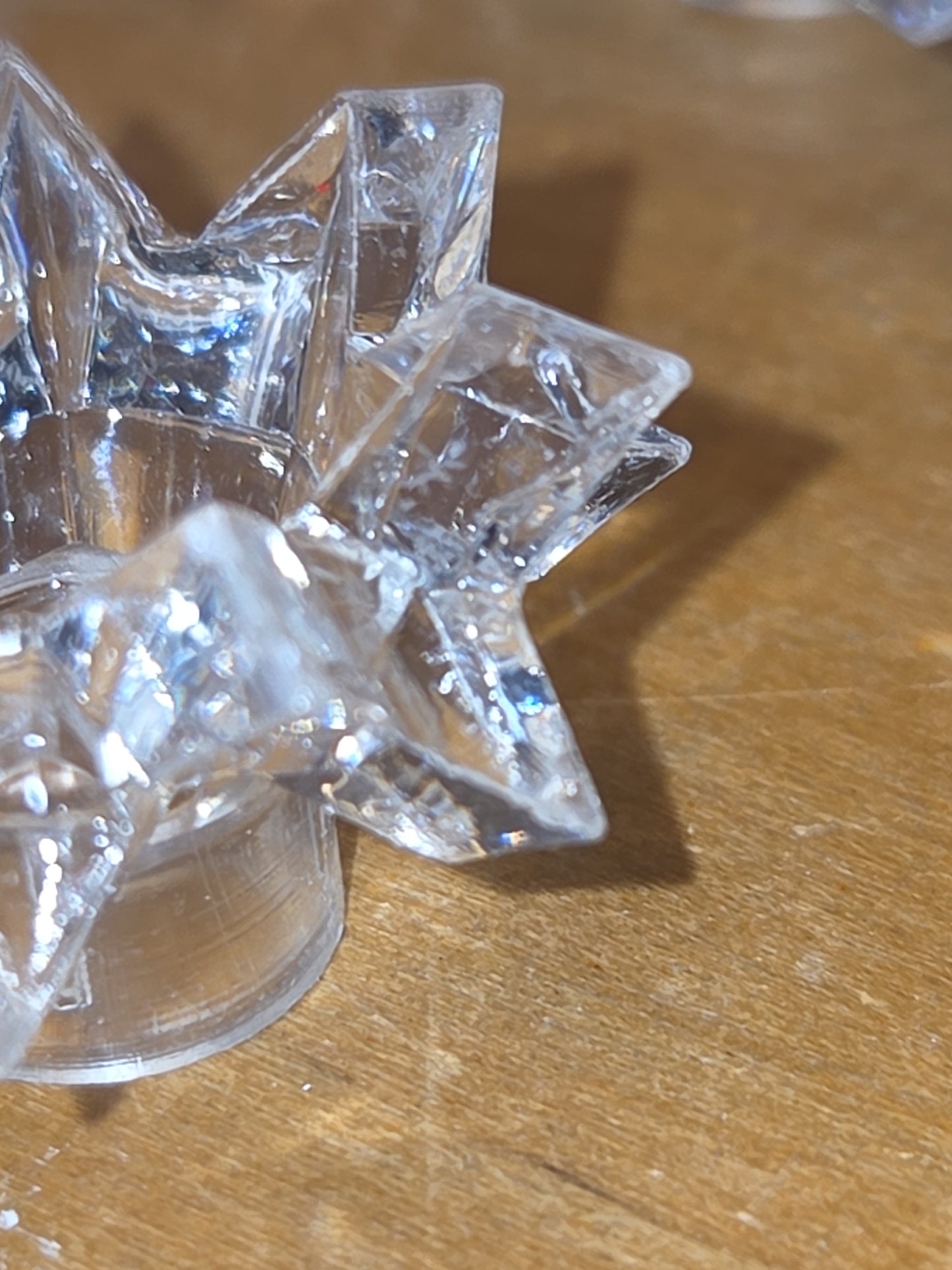 Vintage Clear Plastic 14 Point Star Shaped Christmas Tree Topper Light Bulb Decoration 9 pieces
